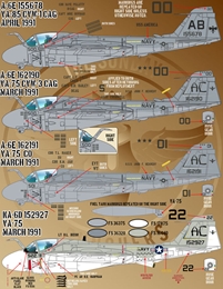 アフターバーナーデカール48-080 A-6E,KA-6D デザートストーム イントルーダ