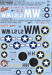 キッツワールド1/72 米 P-38 ライトニング"Scat II/III,Wicked Wom