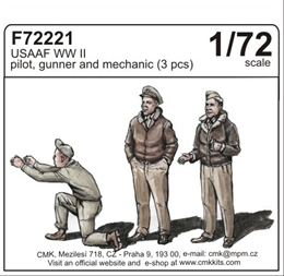 CMK1/72 WW2 米陸軍航空隊パイロット、機銃手と機体整備品                