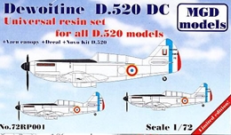 MGDモデル1/72 デボワティーヌ D.520 複座型                   