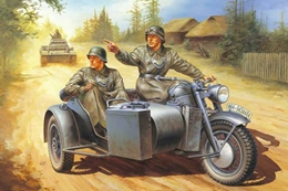 タスカ1/24 ドイツ軍用オートバイ ツュンダップ KS750 サイドカー        
