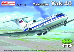 AZモデル1/144 ヤク Jak-40 アエロフロート/リビア航空/チェコ航空        