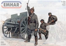 エマー1/35 WW1 ドイツ砲兵と76ミリ砲                          