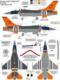 アフターバーナーデカール48-058 米州空軍 F-16 バイパー ウイング キングス2