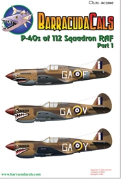 バラクーダデカール32005 1/32 P-40s 第112飛行隊 RAF パート1    